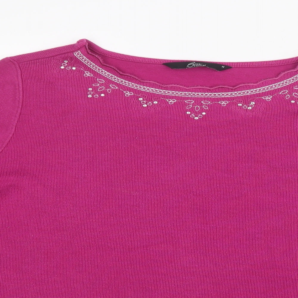 Bm Casual Womens Pink  Knit Pullover Jumper Size M