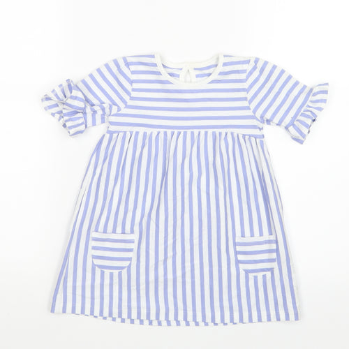 George Girls Purple Striped  Shirt Dress  Size 12-18 Months