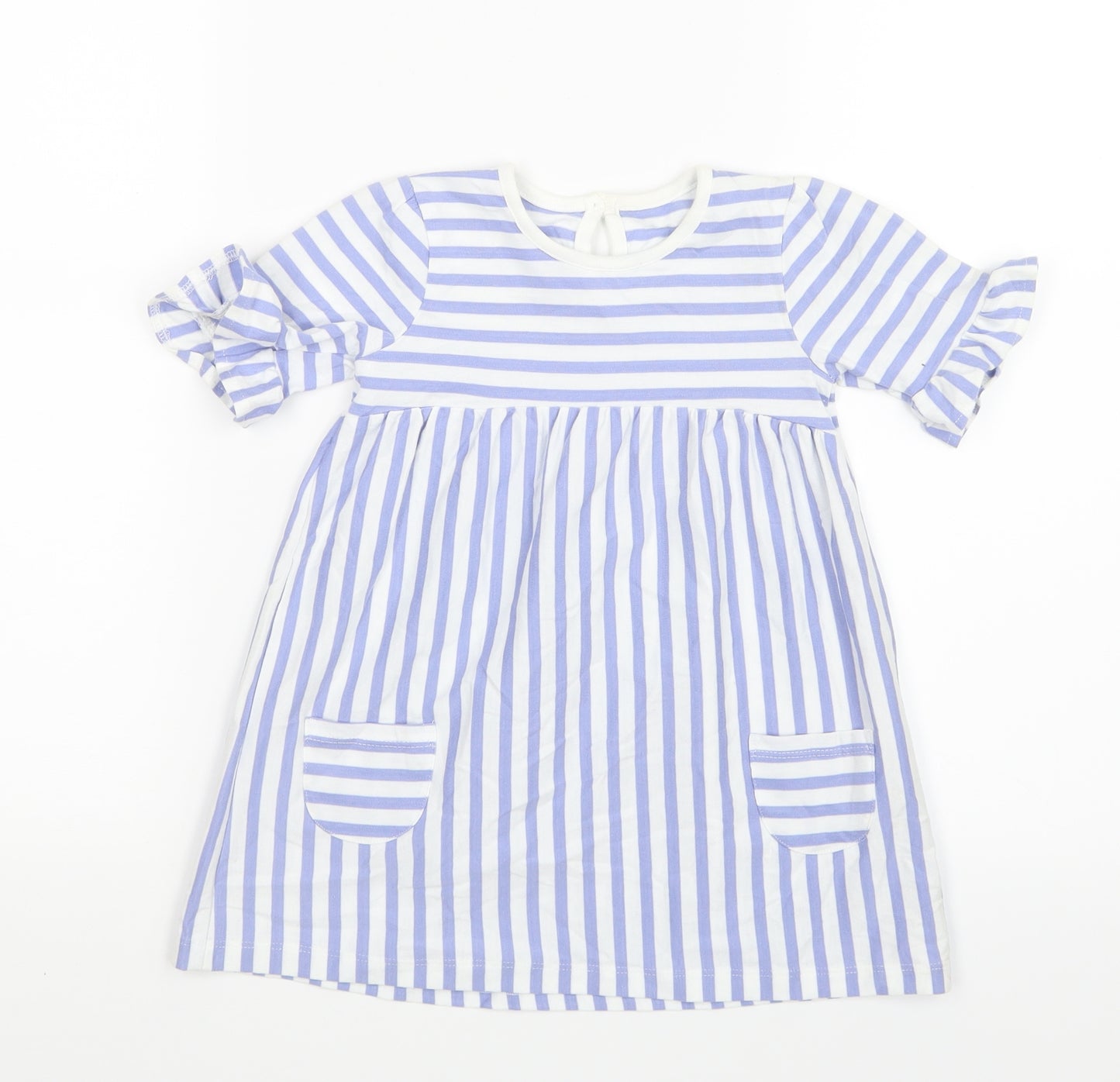 George Girls Purple Striped  Shirt Dress  Size 12-18 Months