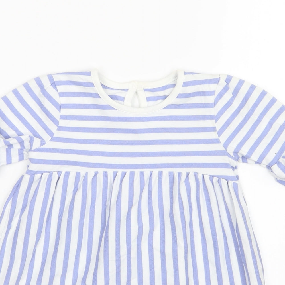 George Girls Purple Striped  Shirt Dress  Size 12-18 Months