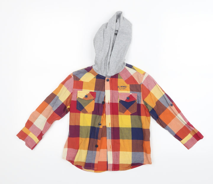 St. George by Duffer Boys Red Check Basic Button-Up Size 5 Years