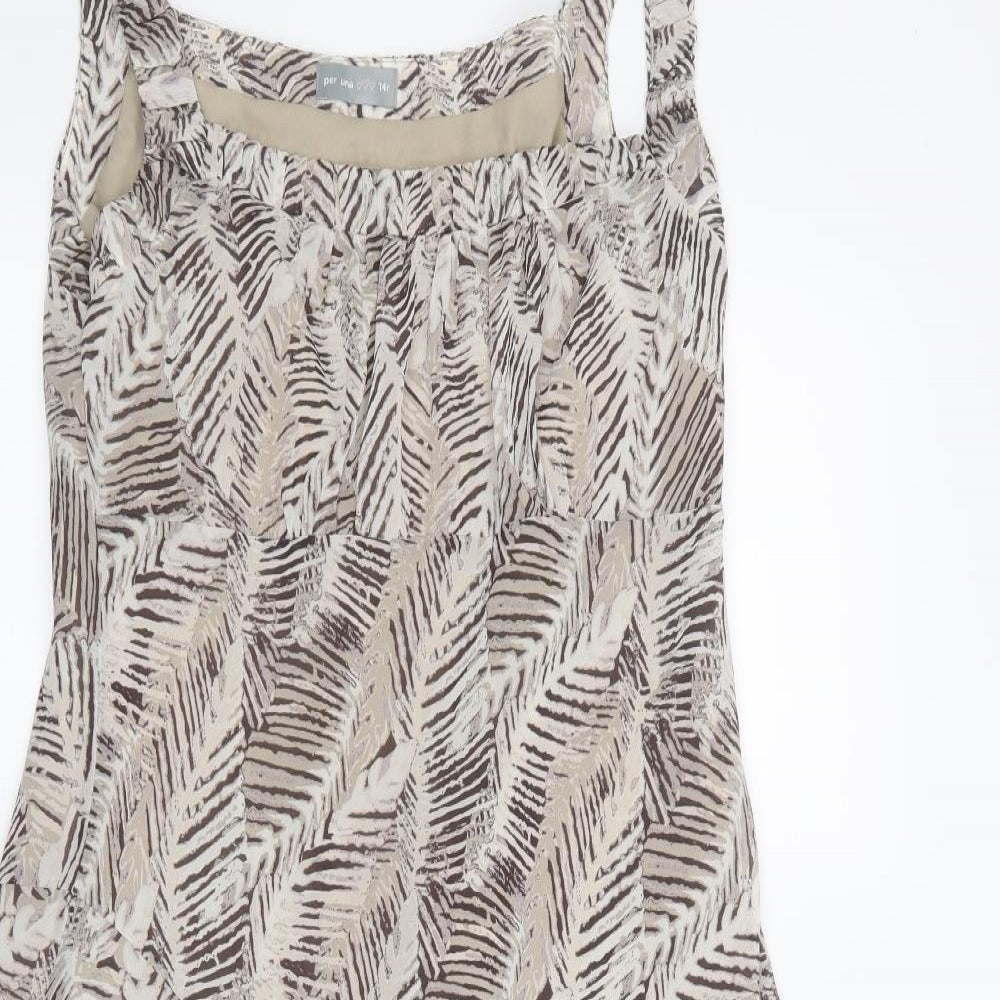 Per Una Womens Grey Geometric  Shirt Dress  Size 14