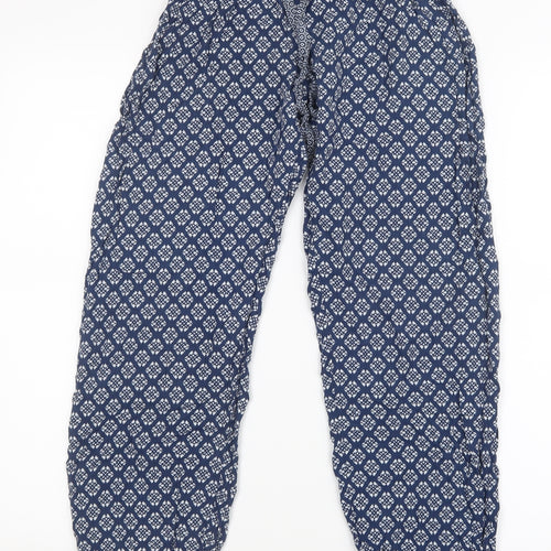 Love to Lounge Womens Blue Geometric  Trousers  Size 6 L26 in