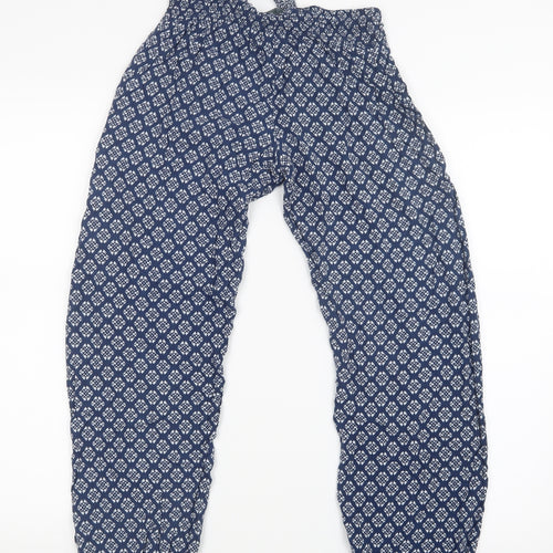 Love to Lounge Womens Blue Geometric  Trousers  Size 6 L26 in