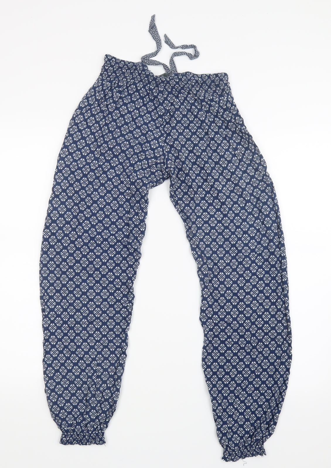 Love to Lounge Womens Blue Geometric  Trousers  Size 6 L26 in