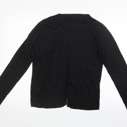 Janique Womens Black  Knit Cardigan Jumper Size 14