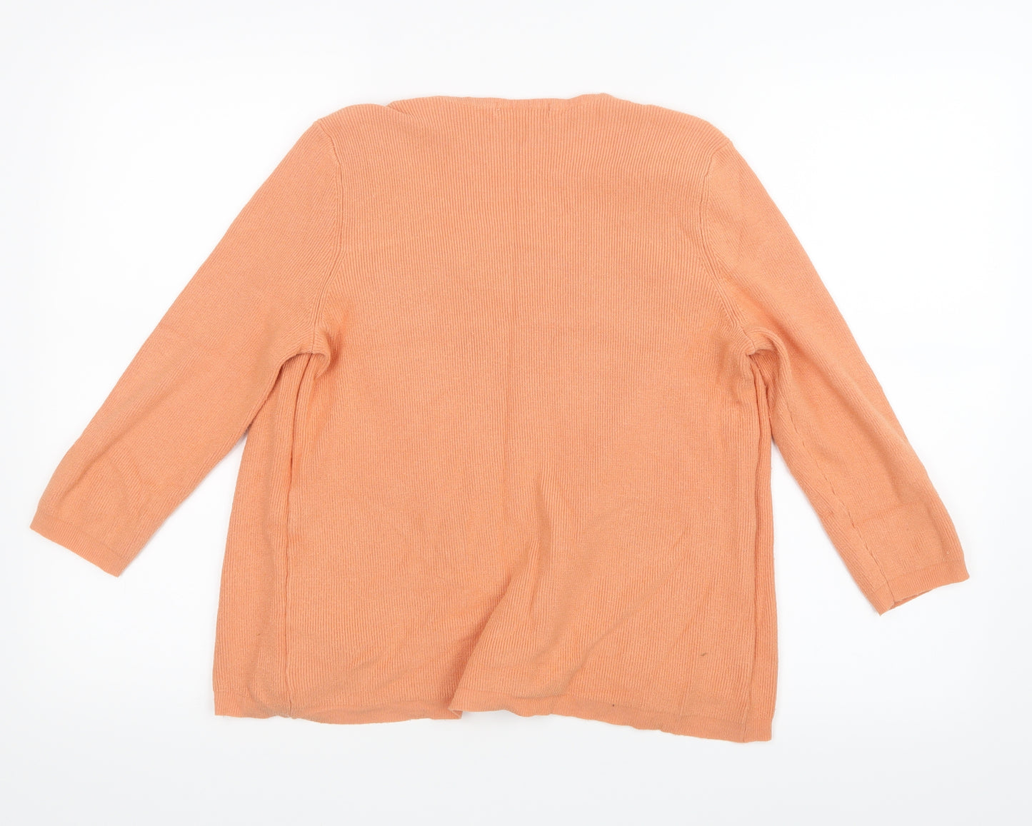 Marks and Spencer Womens Orange  Knit Cardigan Jumper Size 12  - Top and cardigan in one