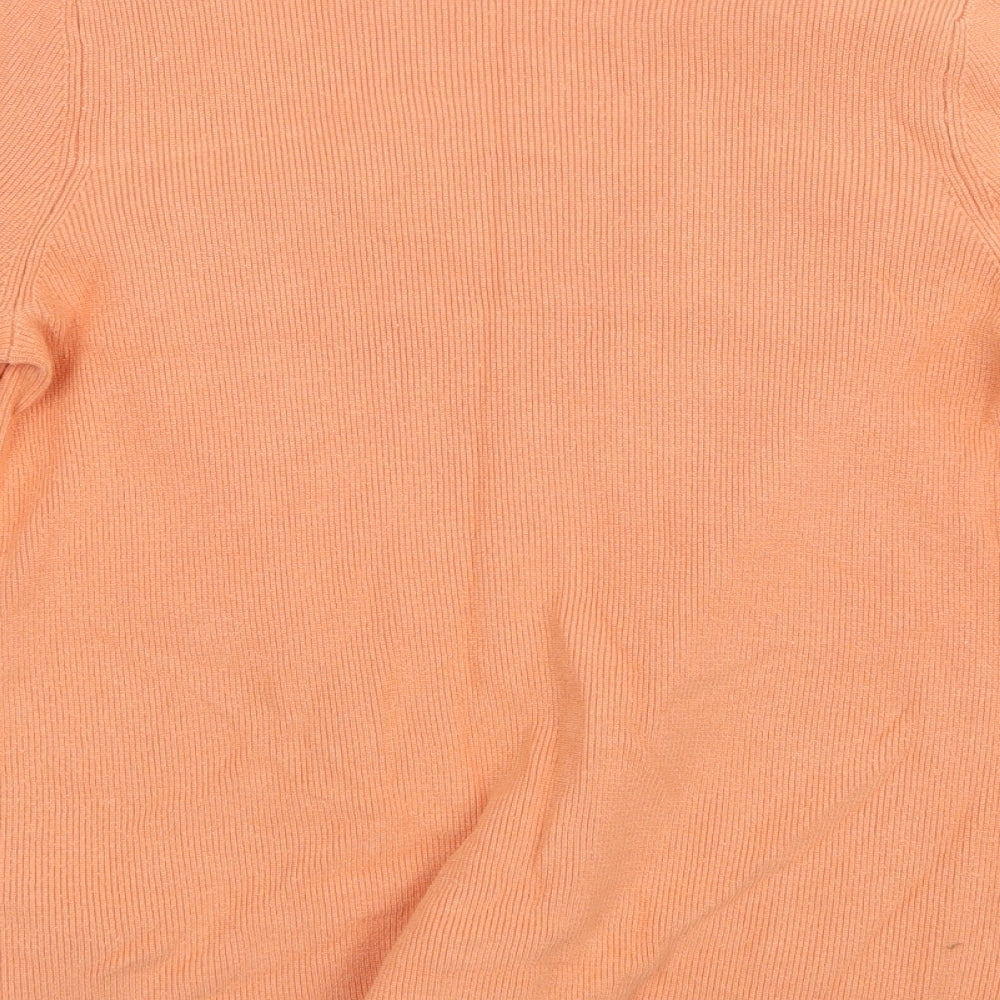 Marks and Spencer Womens Orange  Knit Cardigan Jumper Size 12  - Top and cardigan in one