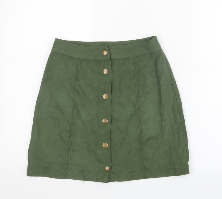 Missguided Womens Green Mini Skirt Size 6