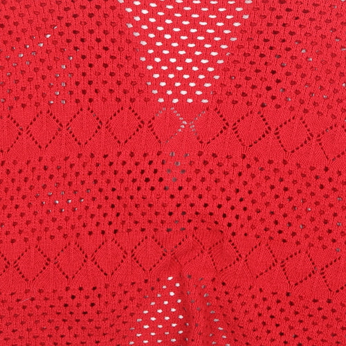 CHIC Womens Red  Knit Cardigan Jumper Size M