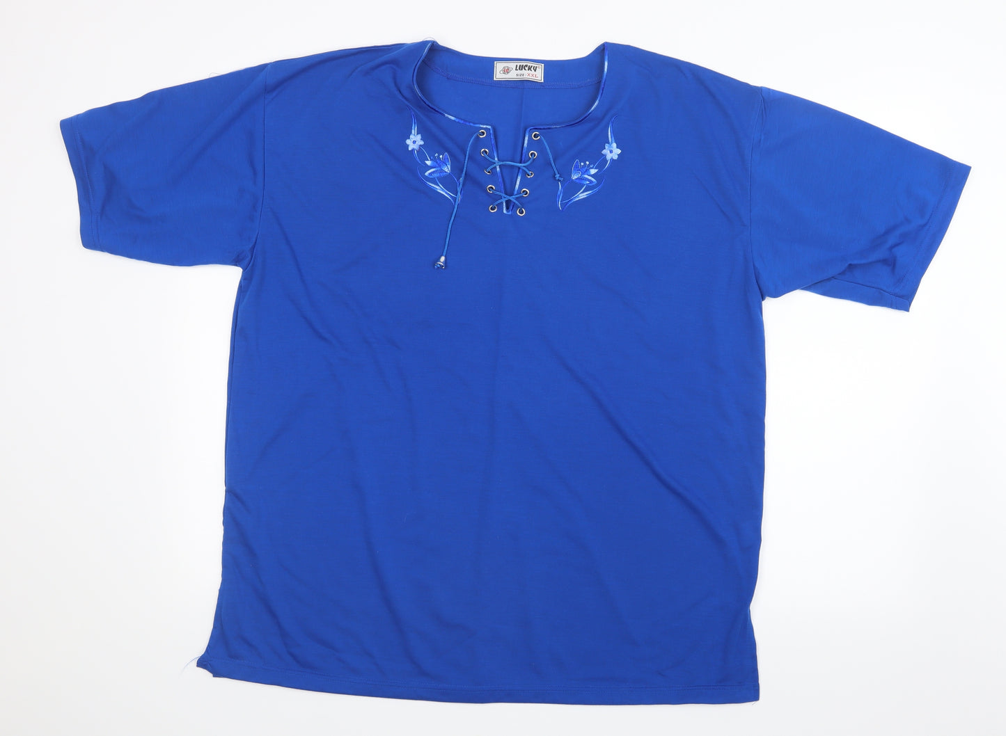 Lucky Womens Blue   Basic T-Shirt Size 2XL