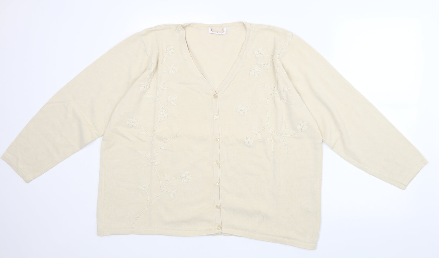 Bonmarché Womens Beige  Knit Cardigan Jumper Size XL