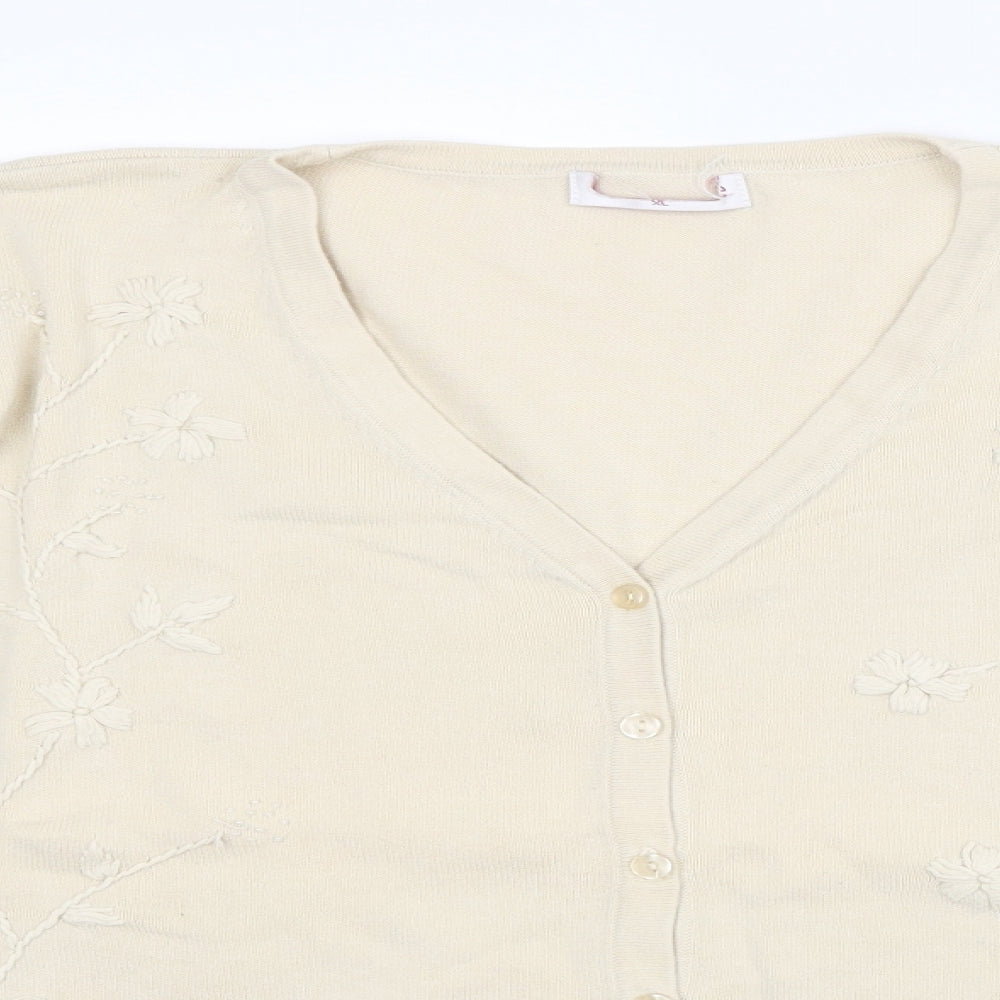 Bonmarché Womens Beige  Knit Cardigan Jumper Size XL