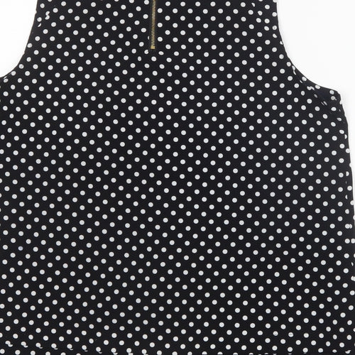 Maison Jules Womens Black Polka Dot  Basic Blouse Size M