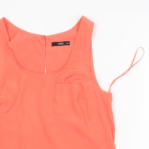 Oasis Womens Orange  Mesh Basic Tank Size 10