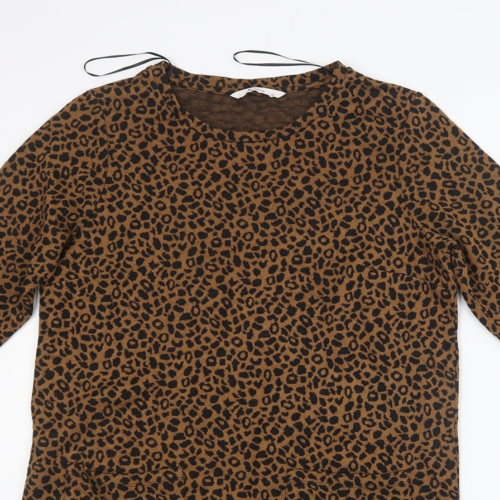 TU Womens Black Animal Print  Mini  Size 12