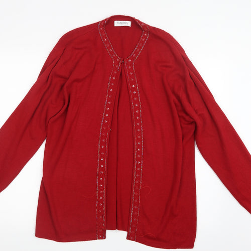 Fabrizio Womens Red  Knit Cardigan Jumper Size M