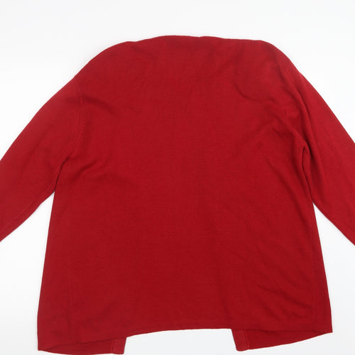 Fabrizio Womens Red  Knit Cardigan Jumper Size M