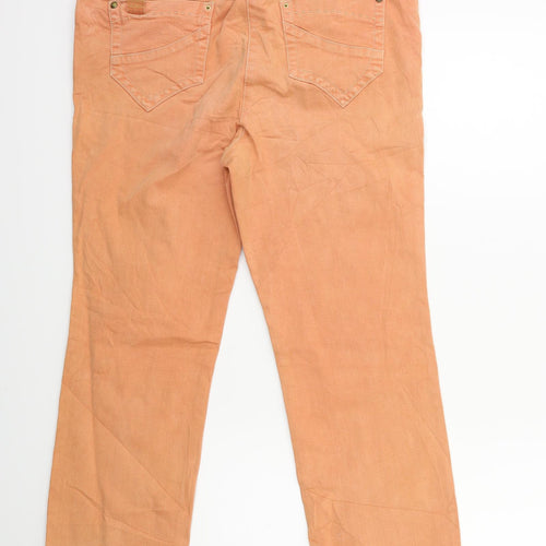 ZERRES Womens Orange  Denim Straight Jeans Size 16 L28 in