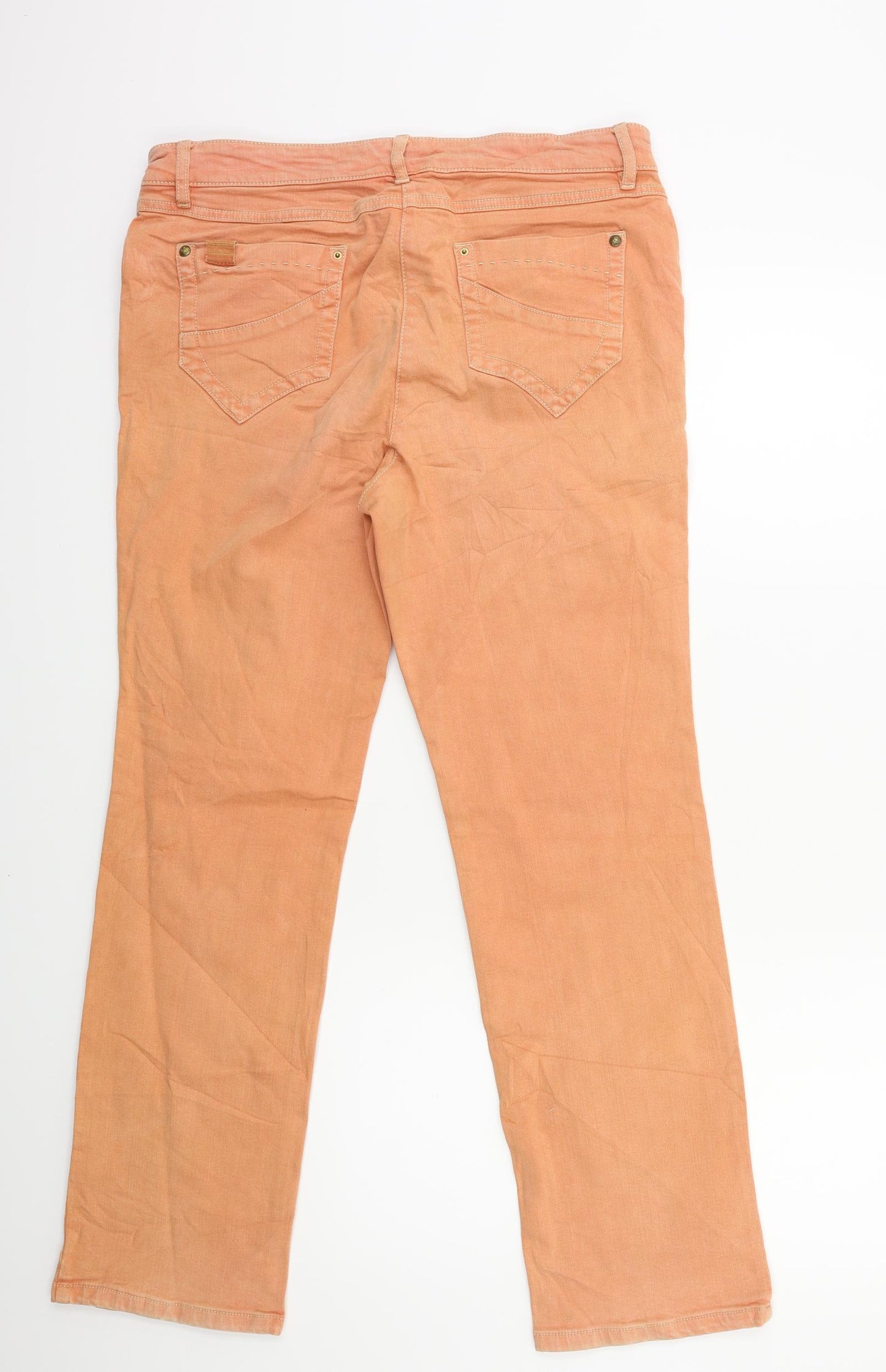 ZERRES Womens Orange  Denim Straight Jeans Size 16 L28 in
