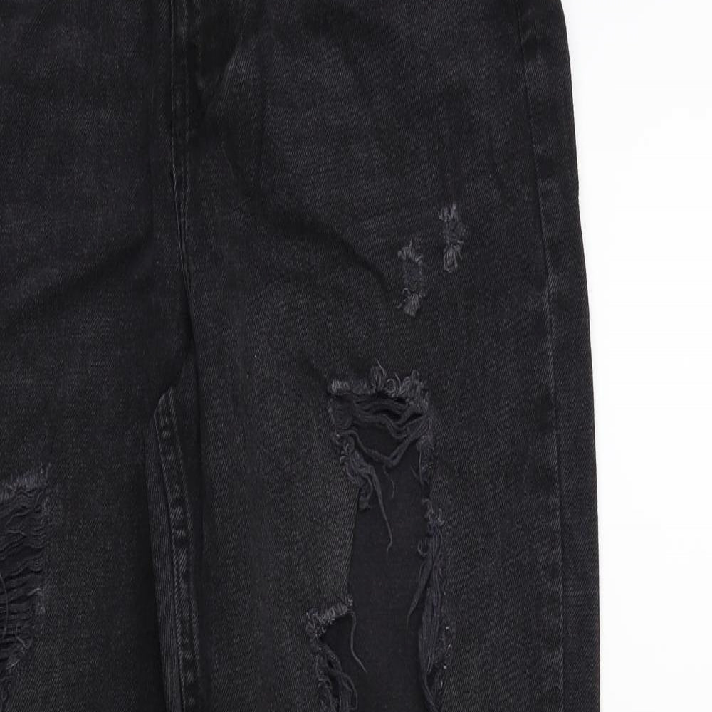 Denim & Co. Womens Black  Denim Mom Jeans Size 12 L27 in