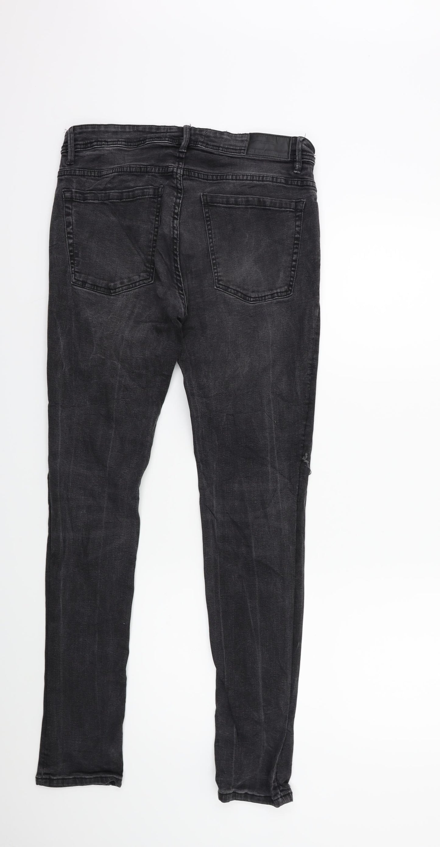 Pull&Bear Womens Grey  Denim Skinny Jeans Size 14 L30 in