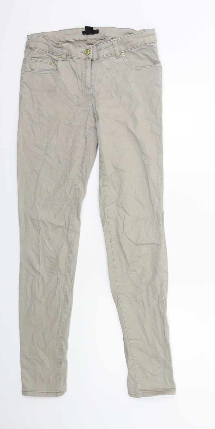 H&M Womens Green Denim Skinny Jeans Size 10 L30 in