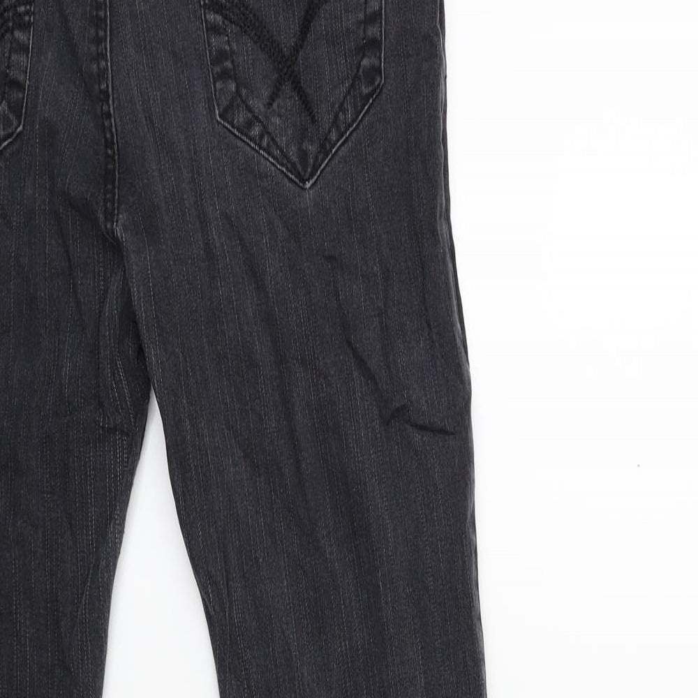 rose player Womens Black  Denim Skinny Jeans Size 14 L30 in