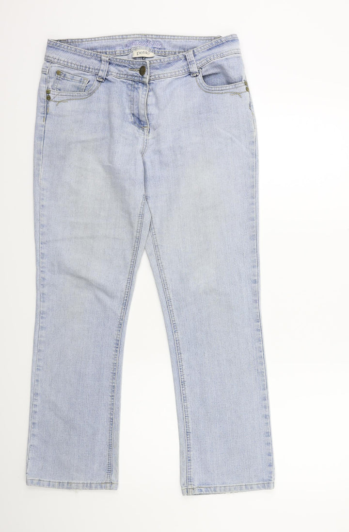 BHS Womens Blue Denim Straight Jeans Size 14 L28 in