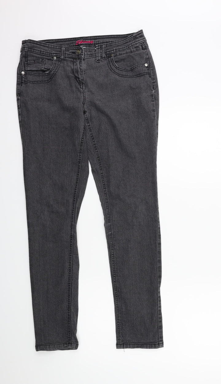 Debenhams Womens Grey Denim Skinny Jeans Size 12 L29 in