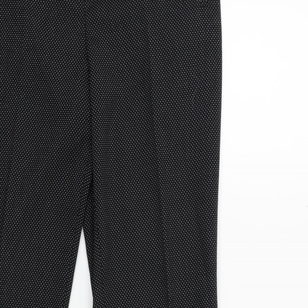 Dunnes Stores Womens Black Polka Dot  Trousers  Size 14 L27 in