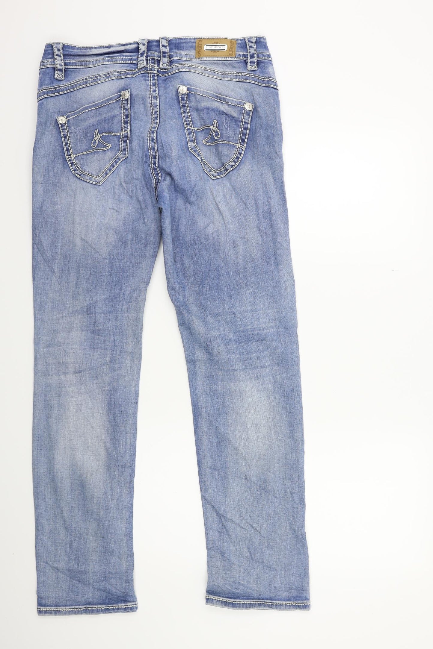 Blue Monkey Womens Blue  Denim Straight Jeans Size 32 in L32 in