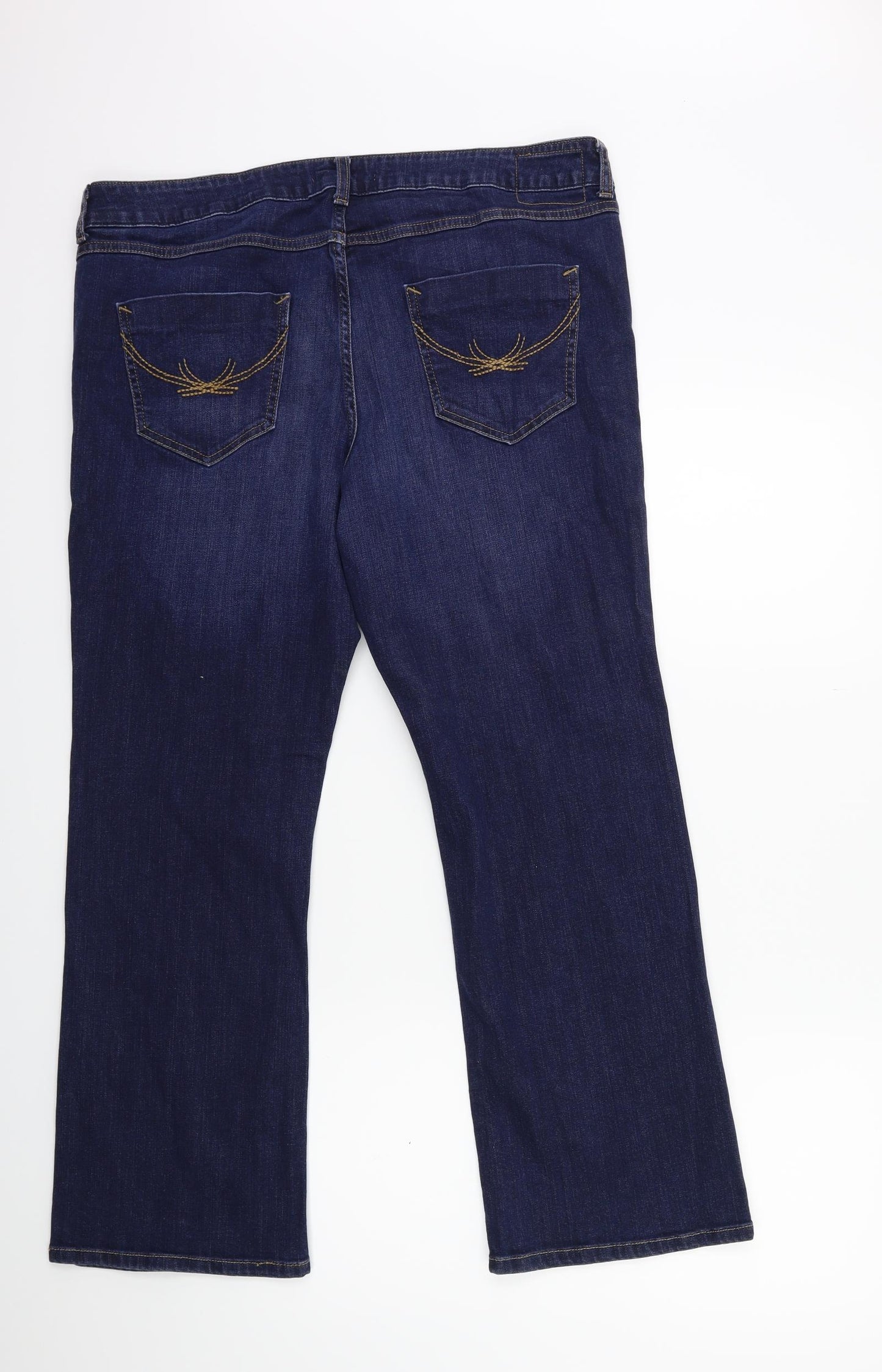 Marks and Spencer Womens Blue  Denim Straight Jeans Size 18 L27 in