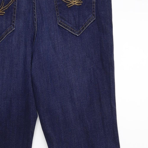 Marks and Spencer Womens Blue  Denim Straight Jeans Size 18 L27 in
