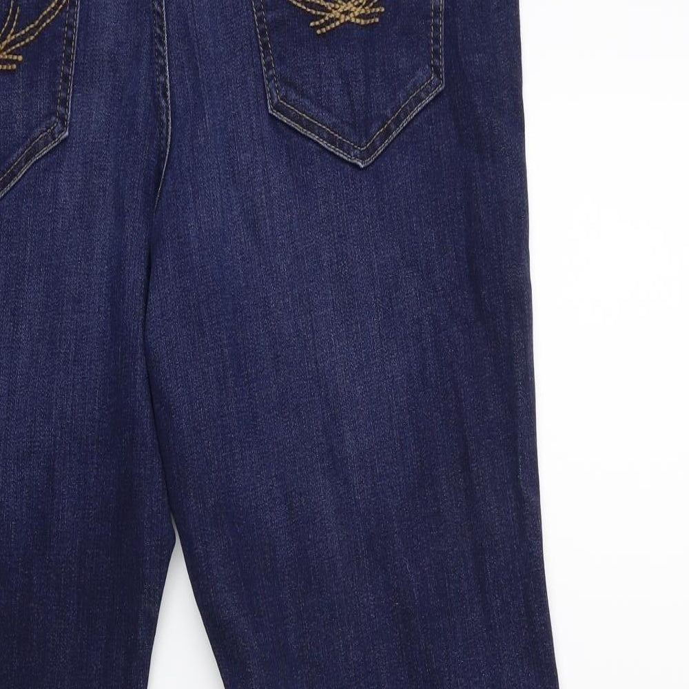 Marks and Spencer Womens Blue  Denim Straight Jeans Size 18 L27 in