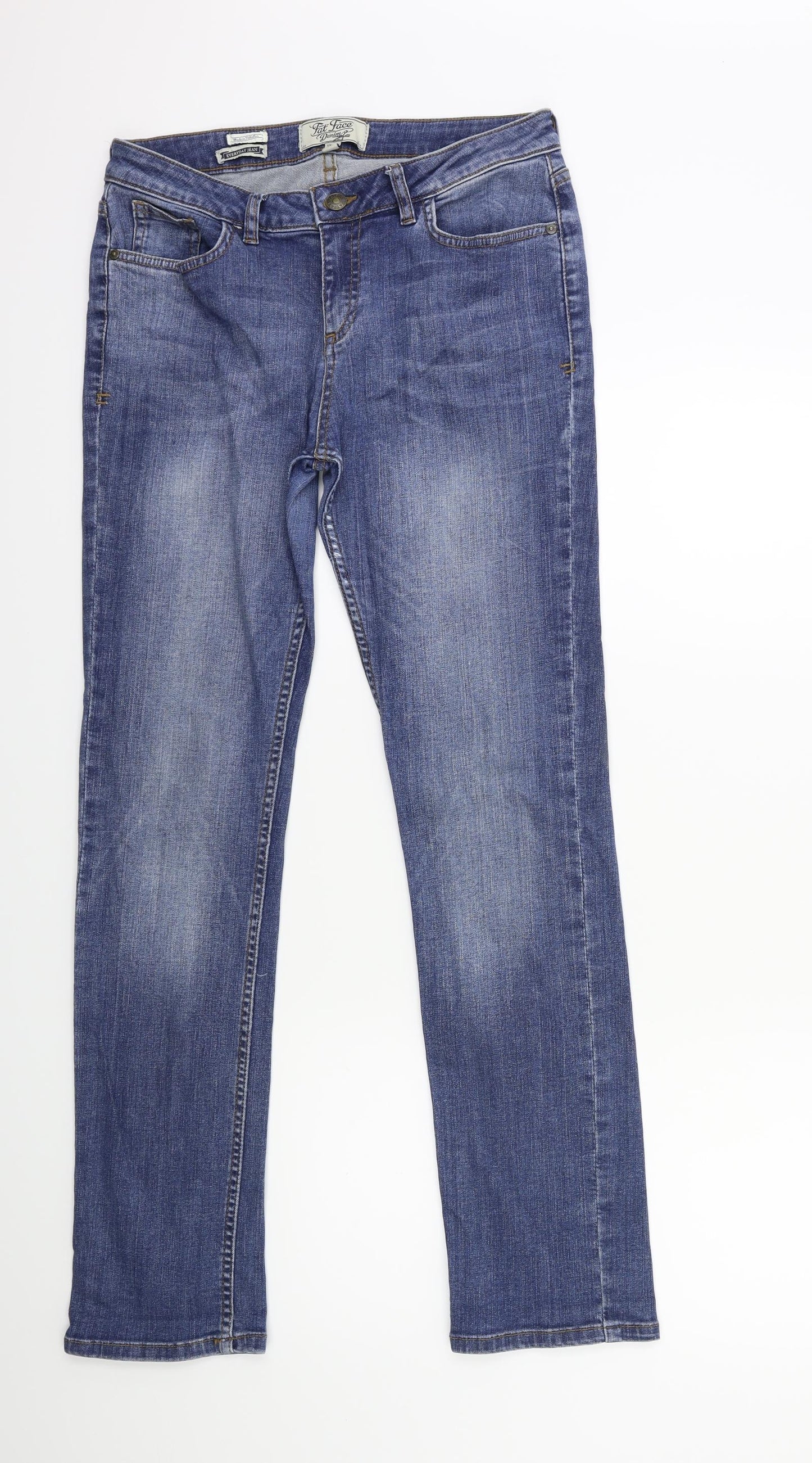 Fat Face Womens Blue  Denim Straight Jeans Size 10 L29 in