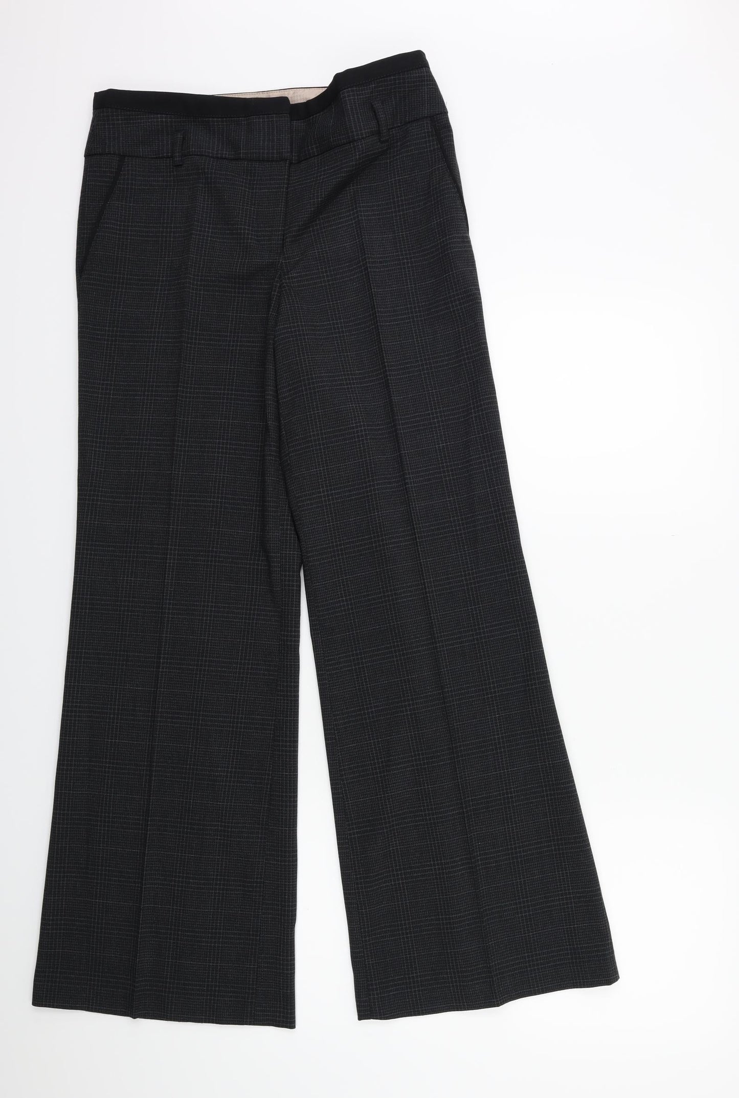 NEXT Womens Grey Check  Trousers  Size 10 L30 in