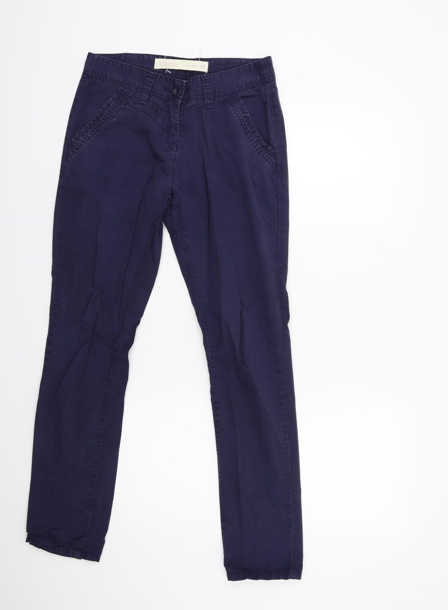 NEXT Womens Blue   Chino Trousers Size 6 L28 in