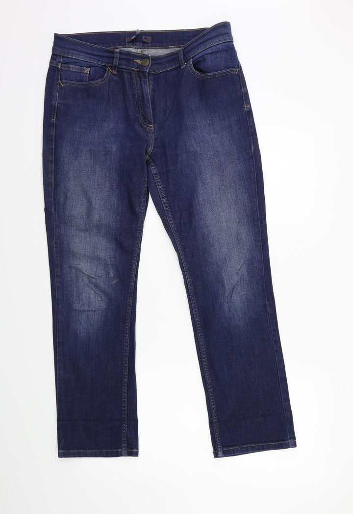 Preworn Womens Blue  Denim Straight Jeans Size 32 in L27 in