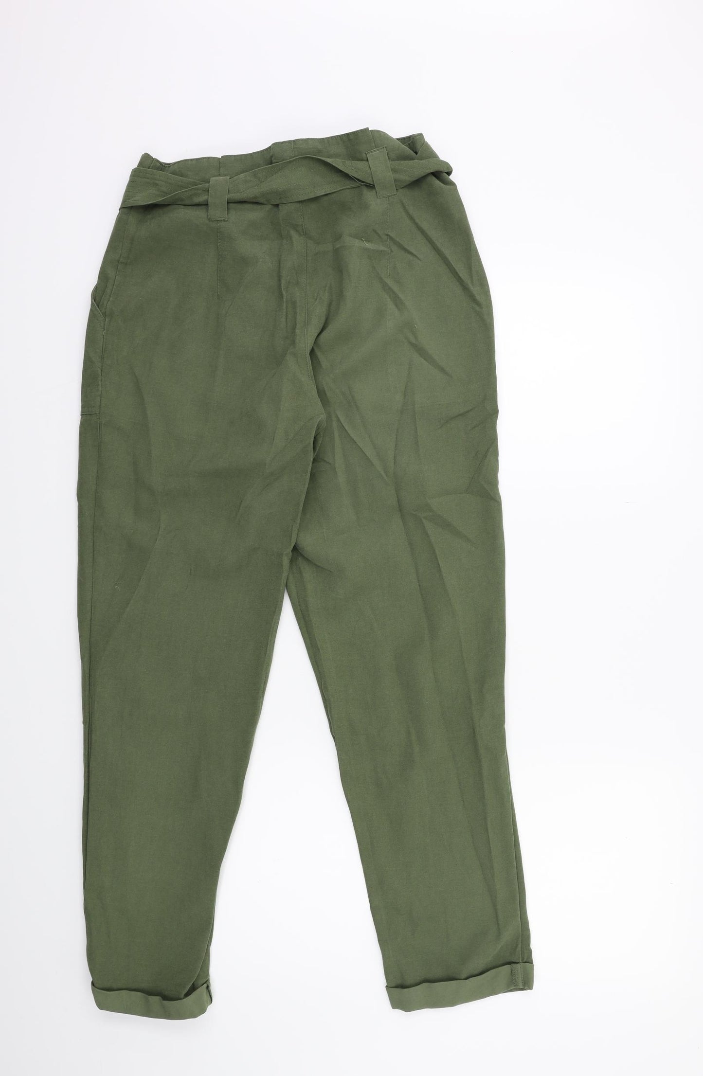 Miss Selfridge Womens Green   Trousers  Size 10 L27 in - Paperbag Waist