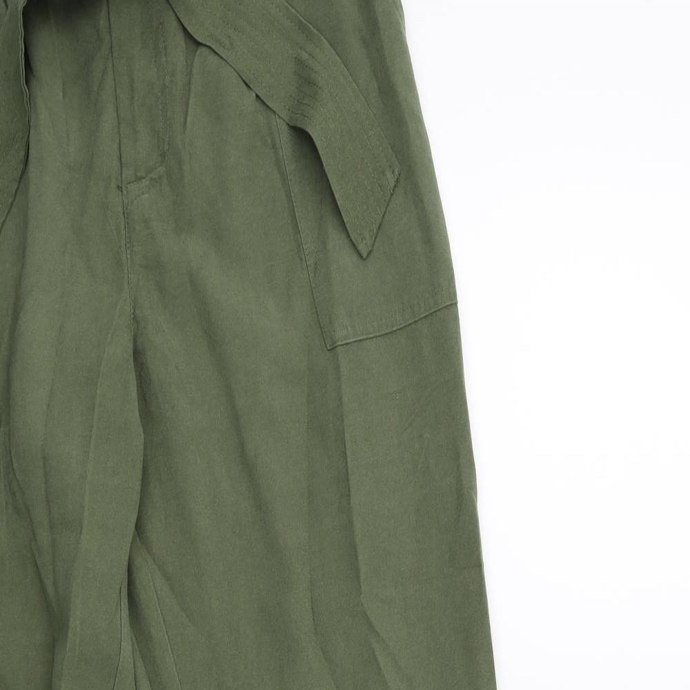 Miss Selfridge Womens Green   Trousers  Size 10 L27 in - Paperbag Waist