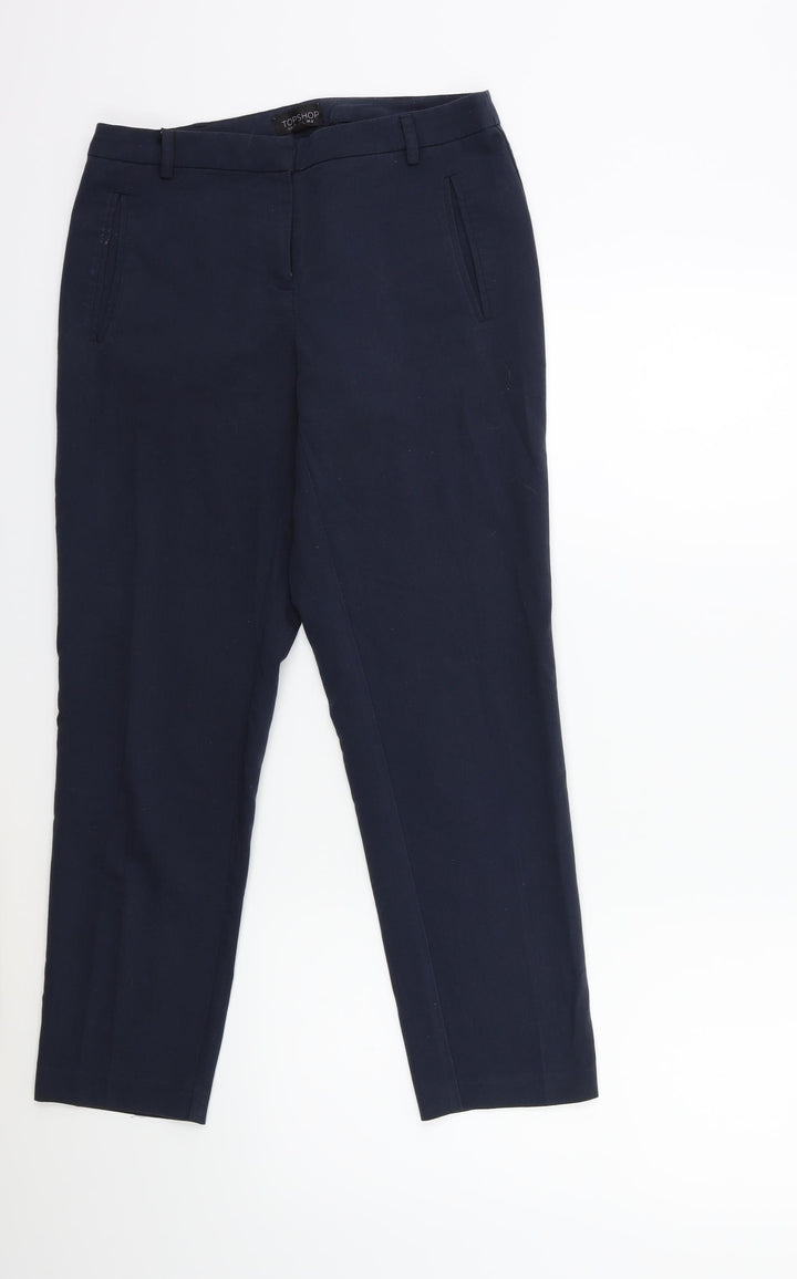 Topshop Womens Blue Trousers Size 8 L26 in