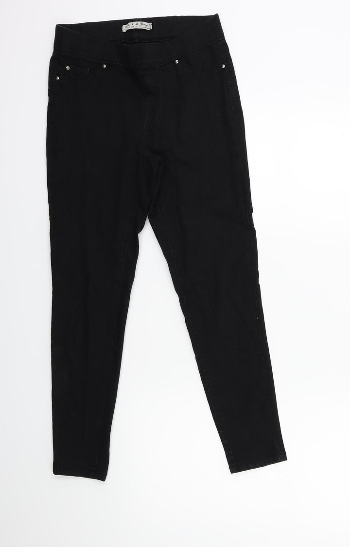 Denim & Co. Womens Black Denim Jegging Jeans Size 8 L25 in