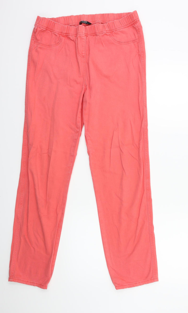George Womens Pink Denim Jegging Jeans Size 14 L30 in