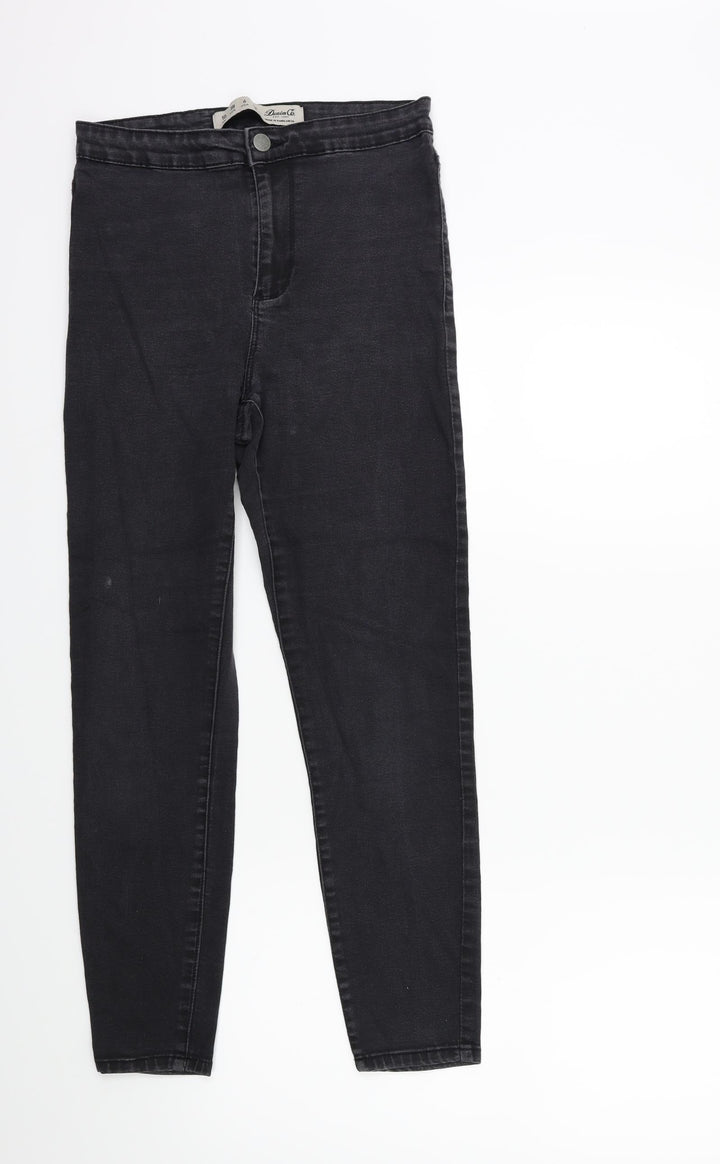 Denim & Co. Womens Black Denim Skinny Jeans Size 10 L25 in