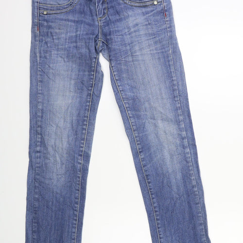 moda + Womens Blue  Denim Straight Jeans Size 27 in L32 in