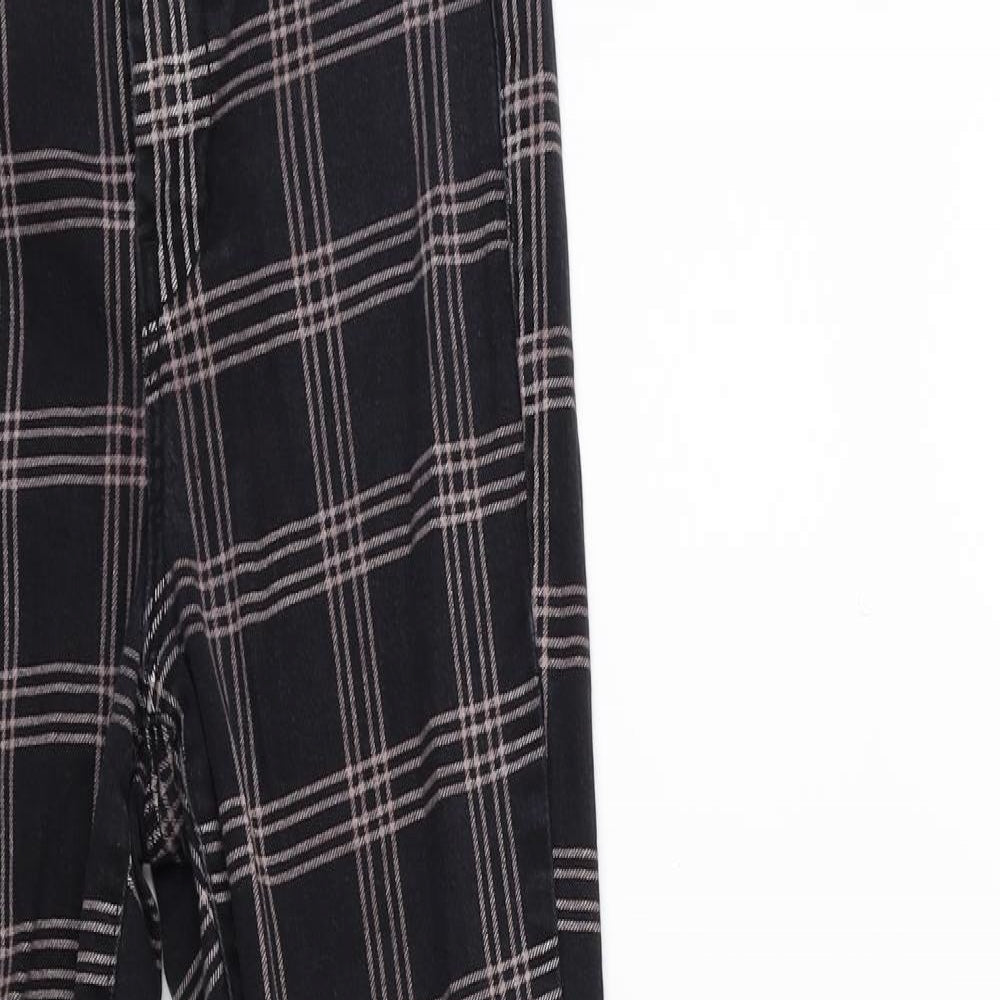 H&M Womens Black Check Denim Skinny Jeans Size 6 L26 in
