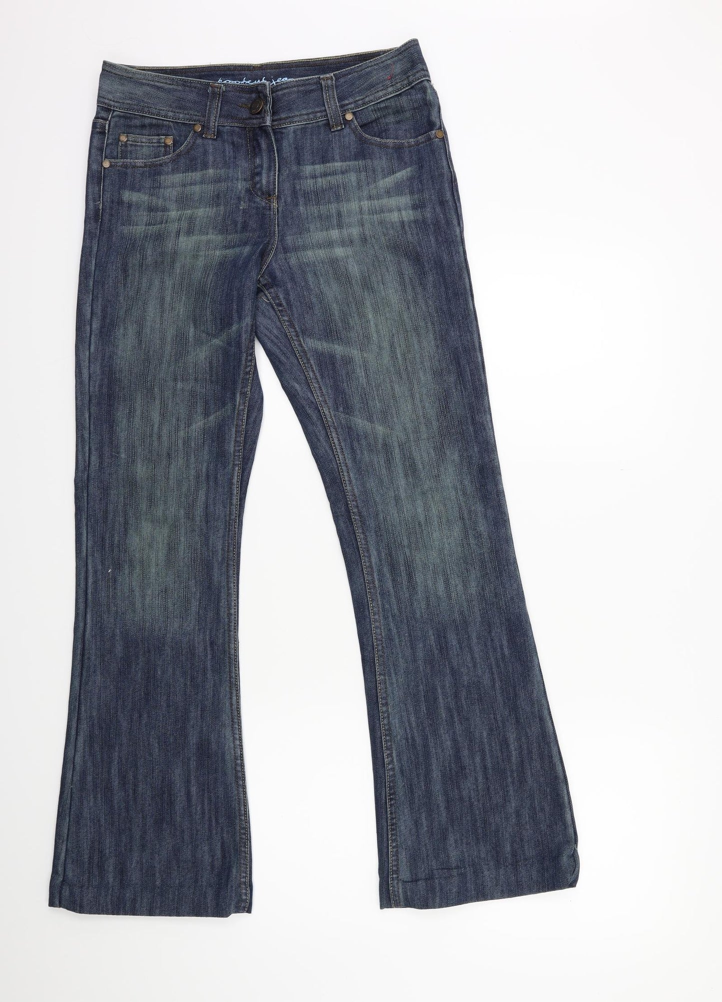 Denim & Co. Womens Blue  Denim Flared Jeans Size 10 L29 in