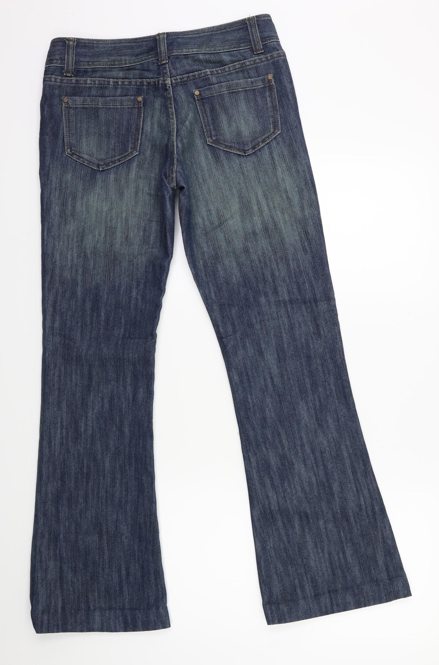 Denim & Co. Womens Blue  Denim Flared Jeans Size 10 L29 in