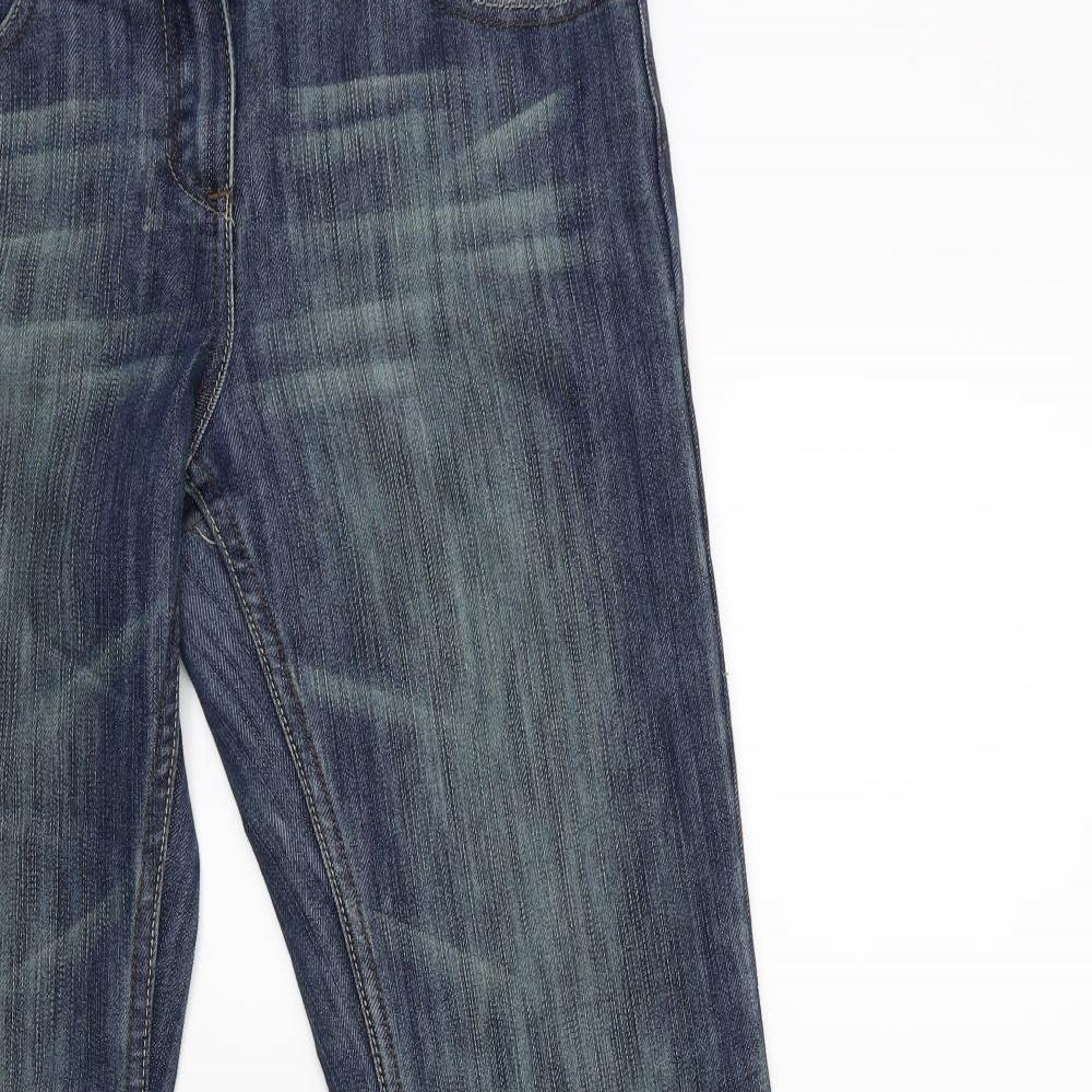 Denim & Co. Womens Blue  Denim Flared Jeans Size 10 L29 in